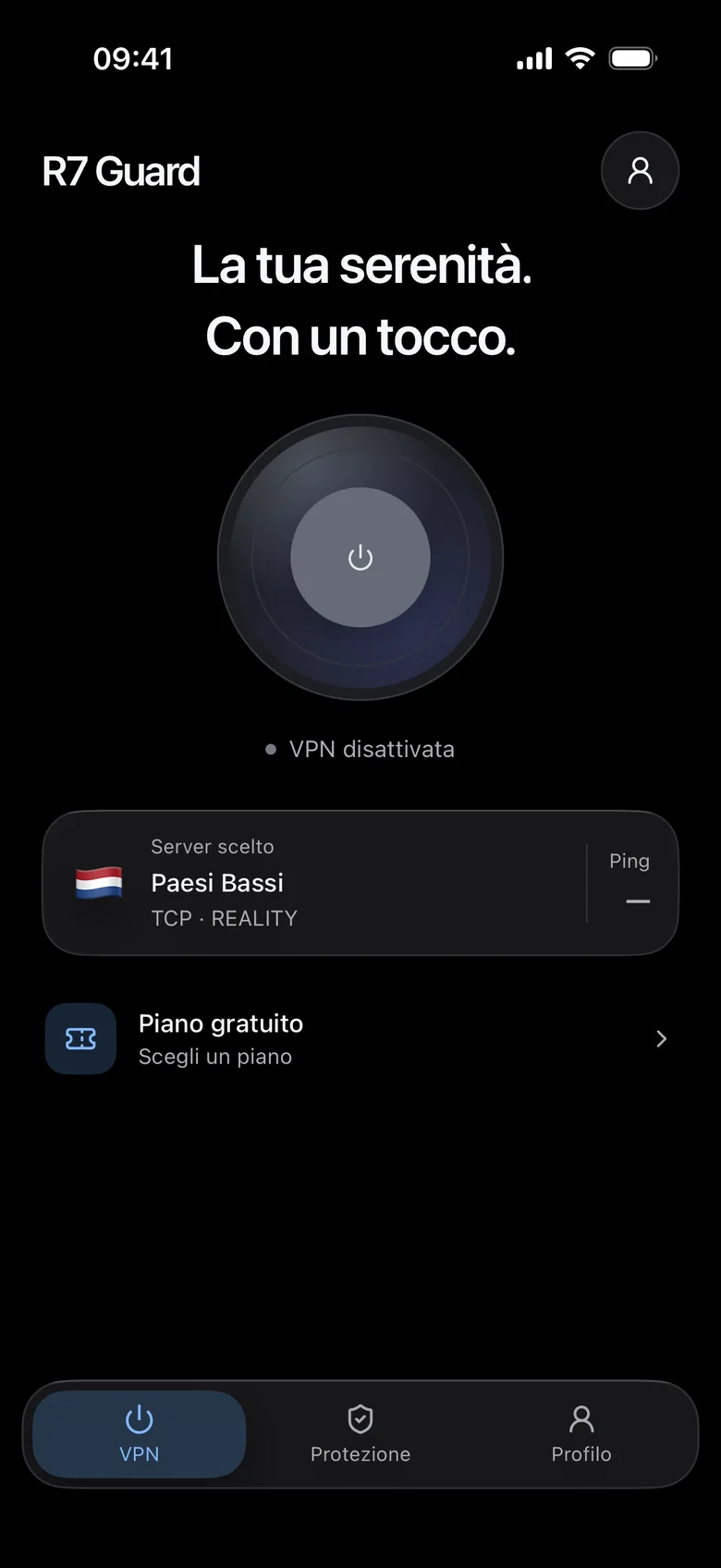 VPN disattivata.
